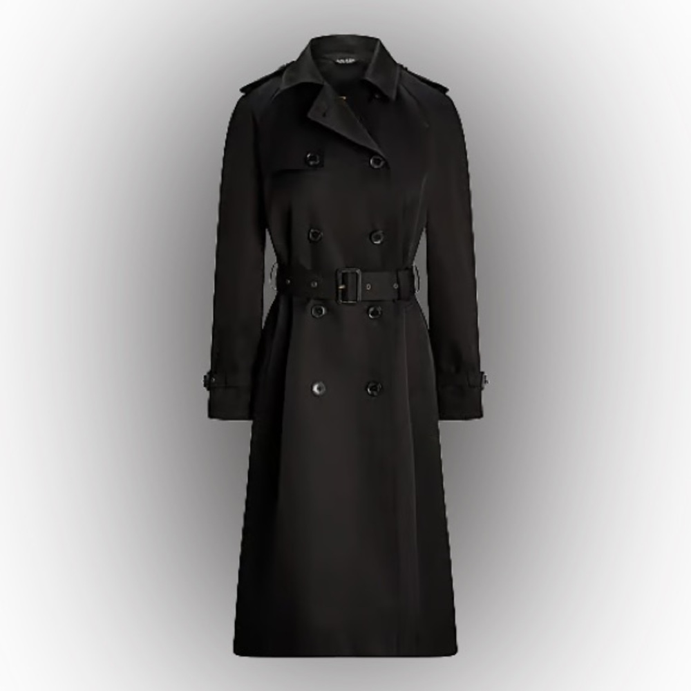 Lauren Ralph Lauren Black Double-Breasted Trench Coat